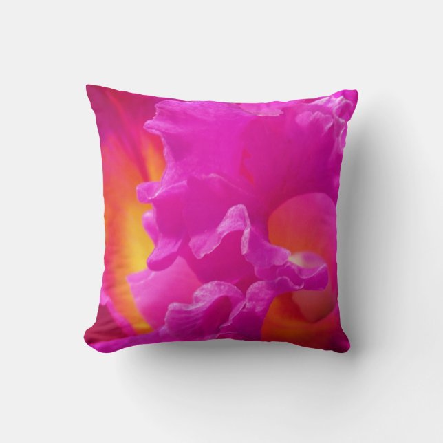 Cojín decorativo floral rosa (Anverso)
