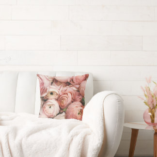 Cojín decorativo floral rosa
