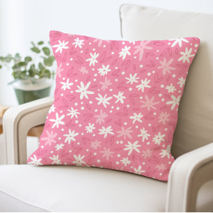 Cojín decorativo floral rosa, almohada decorativa