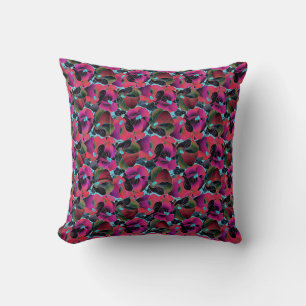 Cojín Decorativo Floral rosa brillante