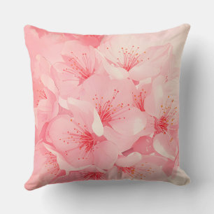 Cojín decorativo floral rosa - Diseño de flores de