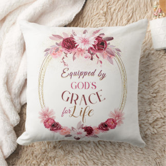 Cojín Decorativo Floral rosa equipada por Gods Grace Inspiradora