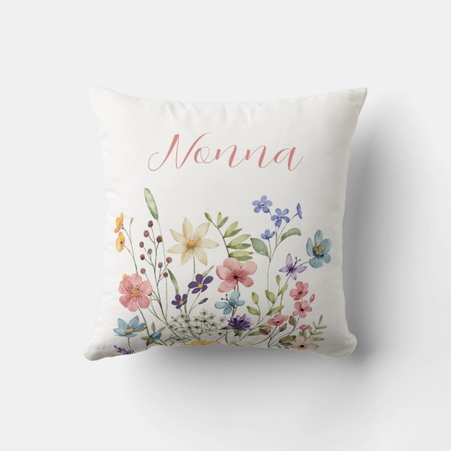 Cojín decorativo floral rosa no na (Reverso)