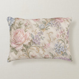 Cojín Decorativo Floral Rosa Peonía Rosa Chic Shabby Vintage