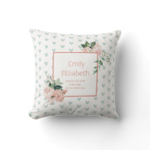 Floral Rosa Verde Salvia Acuarela Floral Niña