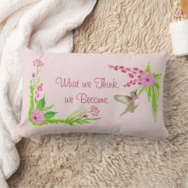 Cojín decorativo floral rosa y verde nostálgico