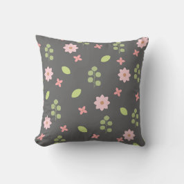 Cojín decorativo floral rosado