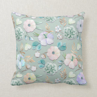 Cojín Decorativo Floral rosado de Lialc del oro de verde menta del
