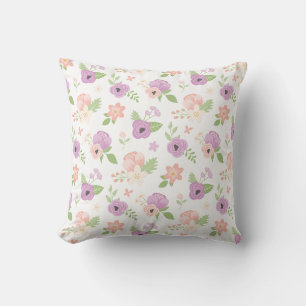 Cojín Decorativo Floral Rosado Púrpura Floración Verdor