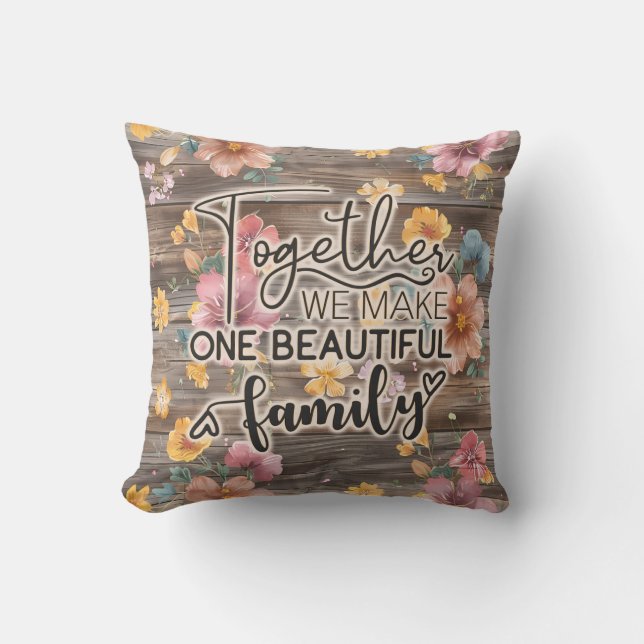 Cojín Decorativo Floral rústica familiar (Anverso)
