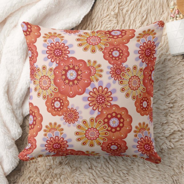 Cojín Decorativo Floral rústico retro marrón beige (Manta)