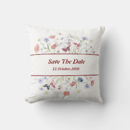 Cojín Decorativo Floral "Save the Date"