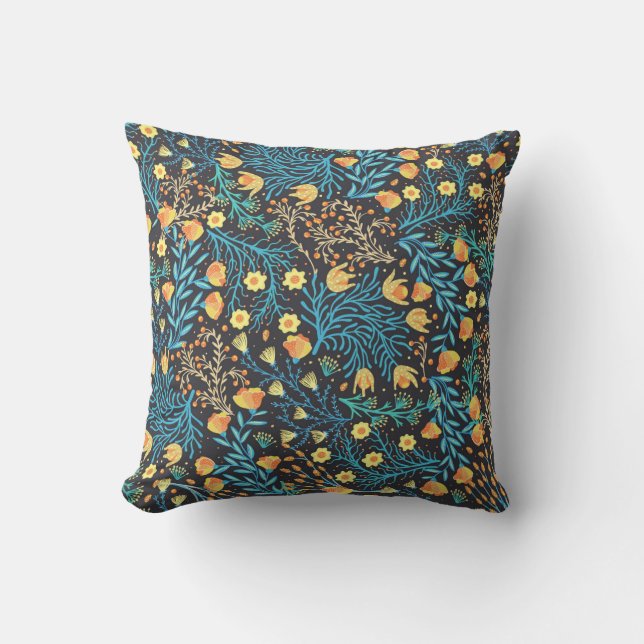 Cojín Decorativo Floral seamless pattern. Hand drawn creative flowe (Anverso)