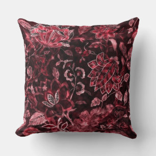 Cojín decorativo Floral Shimmer Rojo Vintage