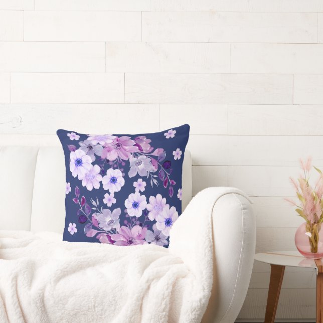 Cojín decorativo floral Soft Violet Hues