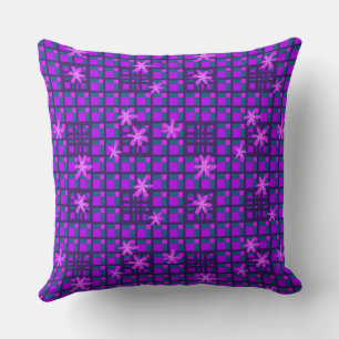 Cojín Decorativo Floral Square Conundation Pink Purple Verde azulad