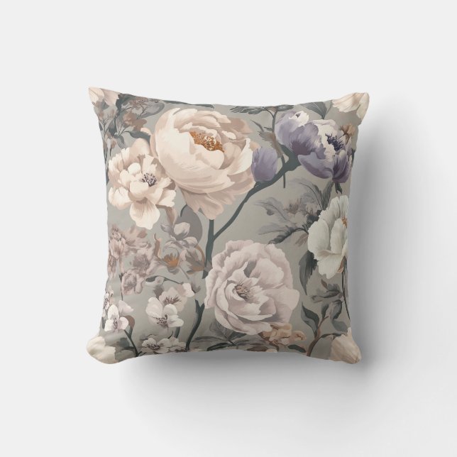 Cojín Decorativo Floral Throw Pillow (Anverso)
