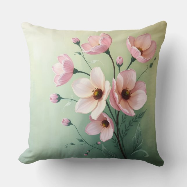 Cojín Decorativo Floral Throw Pillow (Anverso)