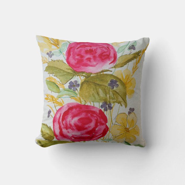 Cojín Decorativo floral throw pillow (Anverso)
