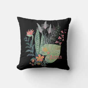 Cojín Decorativo floral tropical botánica personalizada