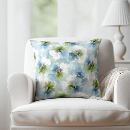Cojín Decorativo Floral Verde y Azul