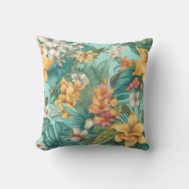 Cojín Decorativo Floral Vibrante Flor Verano Amarillo Verde