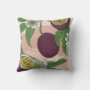 Cojín Decorativo Floral Vine Pasión Fruto Rosa Tropical