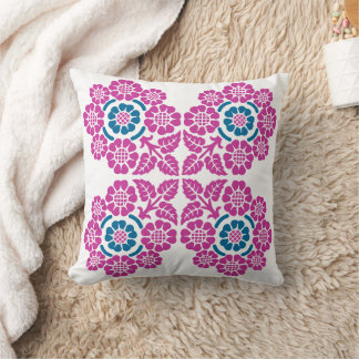 Cojín Decorativo Floral vintage con fondo de Personalizable