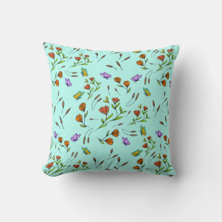 Cojín Decorativo Floral Whimsy Bloom – Botánico Dibujado a Mano