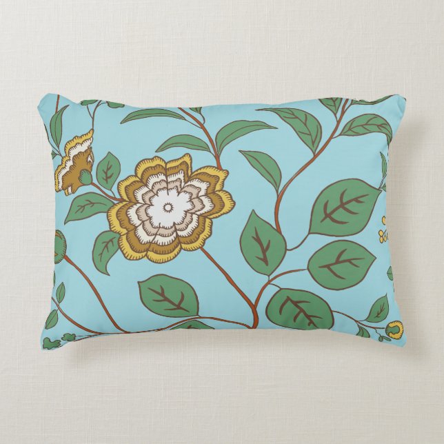 Cojín Decorativo Floral Whisper Blue Green (Anverso)
