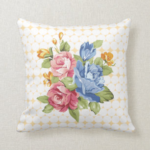 Cojín Decorativo Floral y perlas