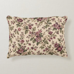 Cojín Decorativo Florales de Cottage Vintage Plum
