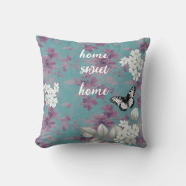 Cojín Decorativo Florales elegantes blancos y morados