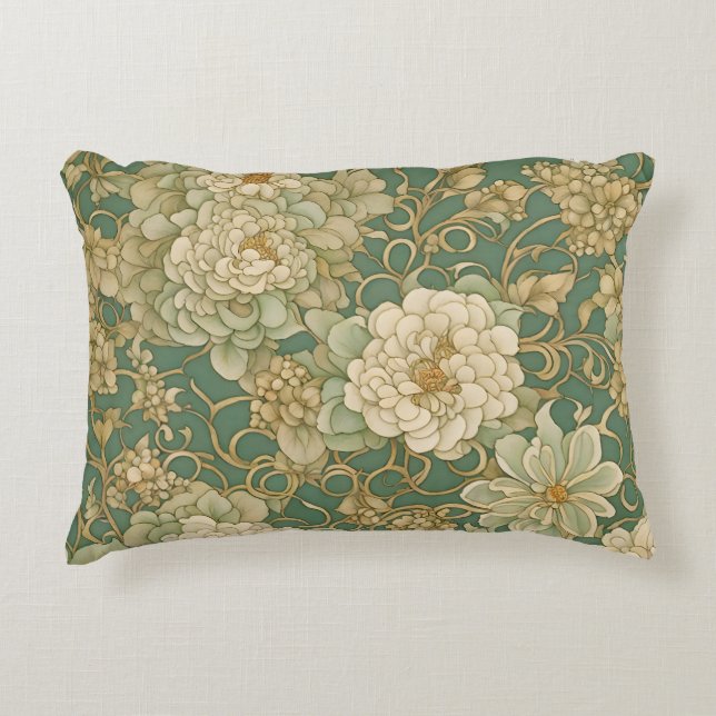 Cojín Decorativo Florales nostálgicos en hues de época (Anverso)