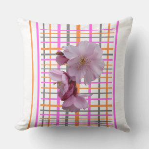 Cojín Decorativo Floreado con Estampado a Cuadros 