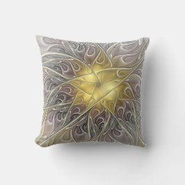 Cojín Decorativo Florecer con flor de fractal abstracto moderno de 