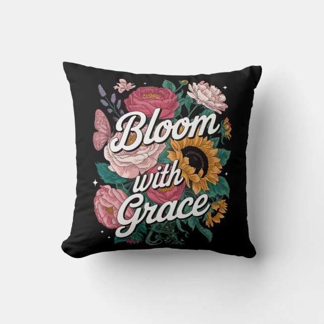 Cojín Decorativo Florecer con gracia  (Anverso)