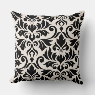 Cojín Decorativo Florecer Damask Art I 2Way Black + Cream