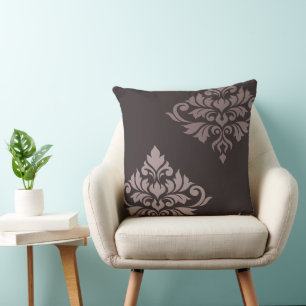 Cojín Decorativo Florecer Damask Arte II Tonos terrosos