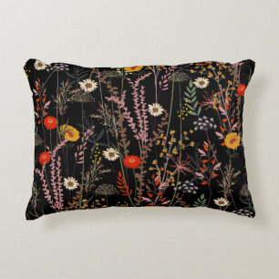 Cojín Decorativo Floreciente pradera flor mano dibujada