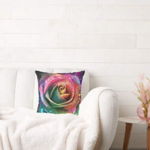 Cojín Decorativo Florecimiento celeste: Rosa extranjero