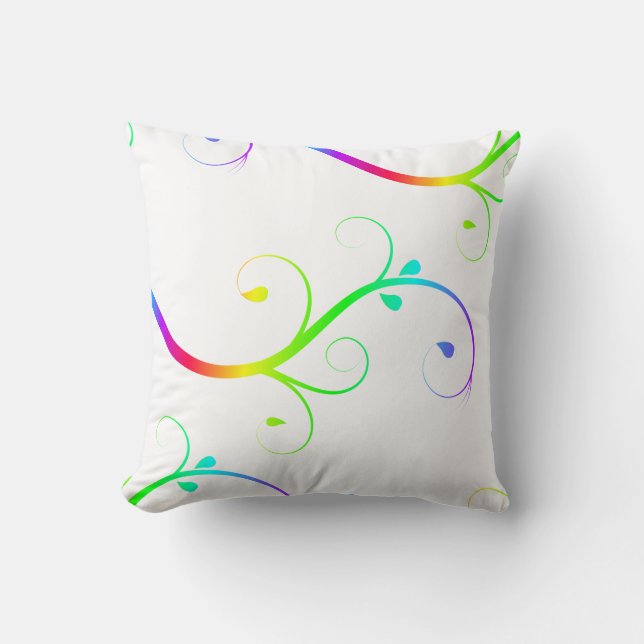 Cojín Decorativo Florecimiento del Arcoiris (Anverso)