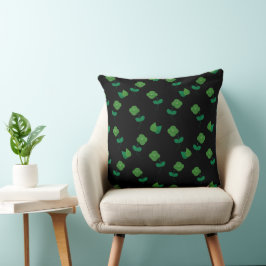 Cojín Decorativo Florecimiento esmeralda en negro