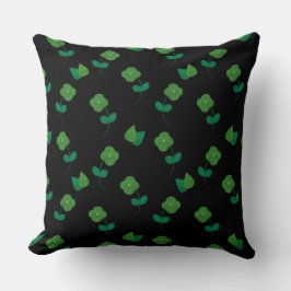 Cojín Decorativo Florecimiento esmeralda en negro