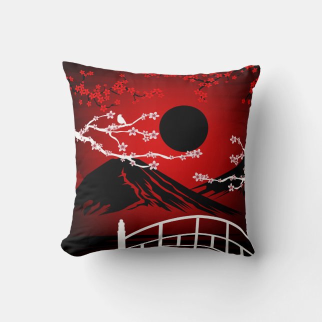 Cojín Decorativo Florecimiento Rojo (Anverso)