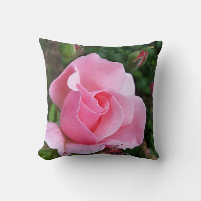 Cojín Decorativo florecimiento rosa rosado (Anverso)
