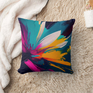 Cojín Decorativo Florecimiento Vívido – Energía Floral Abstracta Ex