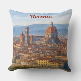 Cojín Decorativo Florencia Acuarela Duomo Silueta