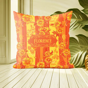 Cojín Decorativo Florencia Floral amarilla y Naranja