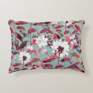 Cojín Decorativo Florencia floral. Flores acuarelas sin fisuras.